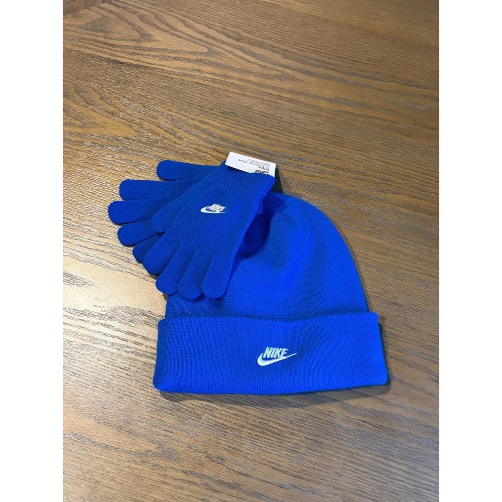 Nike Kids Beanie and Gloves 2-Piece Set Game Royal Blue 9A2961-U89 NWT